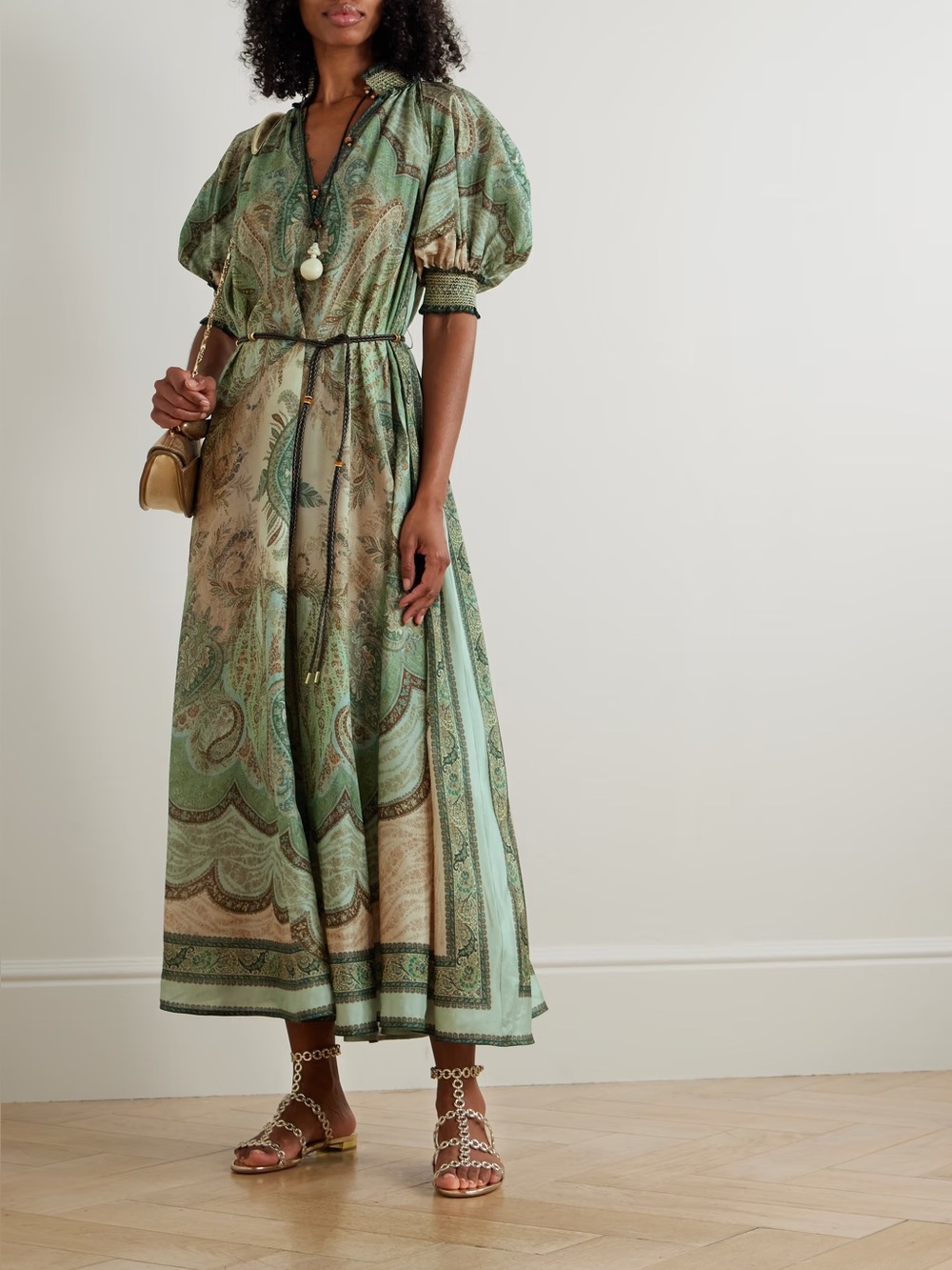 Zimmermann Wanderlust Billow Silk Tapestry Paisley Dress